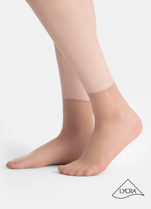 5 PACK: Ponožky s transparentnou špičkou | nadotec ZEMĚ | 8 DEN béžová